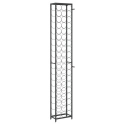Casier à bouteilles de 57 bouteilles noir 34x18x200cm fer forgé 633973633973