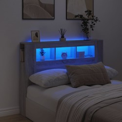 Tête de lit à LED sonoma gris 140x18,5x103,5 cm bois ingénierie 633977633977
