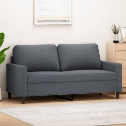 Canapé à 2 places Gris foncé 140 cm Velours 633988633988