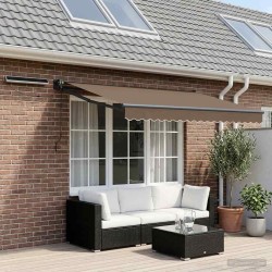 Auvent rétractable électrique Taupe 100% Polyester et Aluminium 633996633996