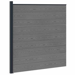 Ensemble de Clôture 175 x 186 cm WPC et Aluminium Gris 633998633998