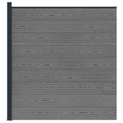 Ensemble de Clôture 175 x 186 cm WPC et Aluminium Gris 633998633998