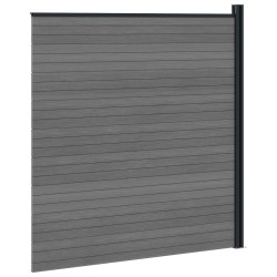 Ensemble de Clôture 175 x 186 cm WPC et Aluminium Gris 633998633998