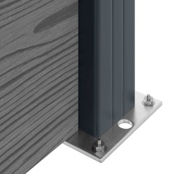 Ensemble de Clôture 175 x 186 cm WPC et Aluminium Gris 633998633998