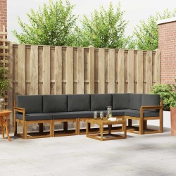 Ensemble de canapés d'extérieur 7 pcs Naturel et Anthracite 634003634003