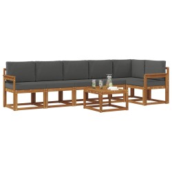 Ensemble de canapés d'extérieur 7 pcs Naturel et Anthracite 634003634003