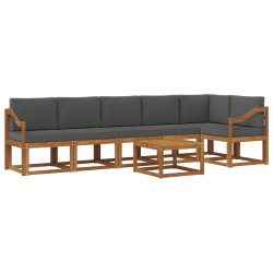 Ensemble de canapés d'extérieur 7 pcs Naturel et Anthracite 634004634004