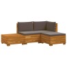 Ensemble de canapés d'extérieur avec coussin 4 Pièce Marron 634005634005