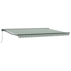 Auvent rétractable manuel Vert et blanc 4,5 × 3,5 m 634009634009