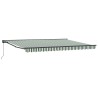 Auvent rétractable manuel Vert et blanc 4,5 × 3,5 m 634009634009
