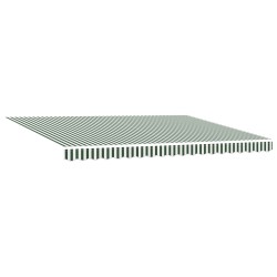 Auvent rétractable manuel Vert et blanc 4,5 × 3,5 m 634009634009
