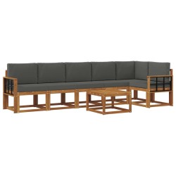 Ensemble de canapés d'extérieur 7 pcs Naturel et Anthracite 634012634012