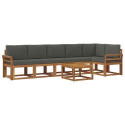 Ensemble de canapés d'extérieur 7 pcs Naturel et Anthracite 634014634014