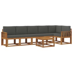 Ensemble de canapés d'extérieur 7 pcs Naturel et Anthracite 634016634016
