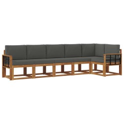 Ensemble de canapés d'extérieur 6 pcs Naturel et Anthracite 634018634018
