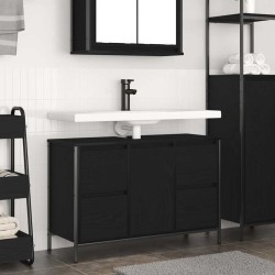 Meuble sous-vasque avec tiroirs chêne noir 90x34,5x60 cm 634019634019