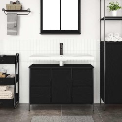 Meuble sous-vasque avec tiroirs chêne noir 90x34,5x60 cm 634019634019