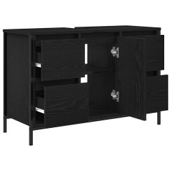 Meuble sous-vasque avec tiroirs chêne noir 90x34,5x60 cm 634019634019