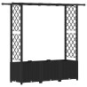 Lit Élevé avec Treillis et Toit Noir 162,5 x 40 x 136 cm PP 634022634022