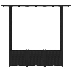 Lit Élevé avec Treillis et Toit Noir 162,5 x 40 x 136 cm PP 634022634022