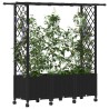Lit Élevé avec Treillis et Toit Noir 162,5 x 40 x 142 cm PP 634023634023