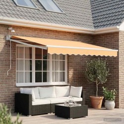 Auvent rétractable électrique Sable 100% Polyester et Aluminium 634026634026
