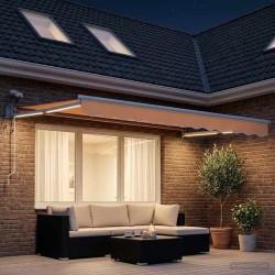 Auvent rétractable électrique Sable 100% Polyester et Aluminium 634026634026