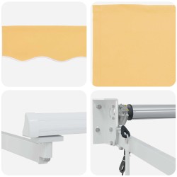 Auvent rétractable électrique Sable 100% Polyester et Aluminium 634026634026