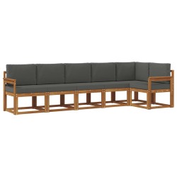 Ensemble de canapés d'extérieur 6 pcs Naturel et Anthracite 634031634031