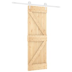 Porte coulissante Naturel et Blanc 70 x 210 cm 634036634036