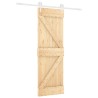 Porte coulissante Naturel et Blanc 70 x 210 cm 634036634036