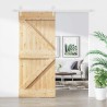 Porte coulissante Naturel et Blanc 90 x 210 cm 634037634037