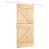 Porte coulissante Naturel et Blanc 90 x 210 cm 634037634037