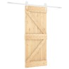 Porte coulissante Naturel et Blanc 80 x 210 cm 634038634038
