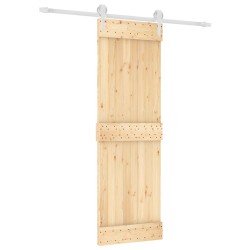 Porte coulissante Naturel et Blanc 70 x 210 cm 634039634039