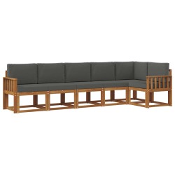 Ensemble de canapés d'extérieur 6 pcs Naturel et Anthracite 634040634040