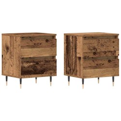 Cabinet de chevet avec tiroir 2 pcs Bois ancien 40 x 35 x 50 cm 634042634042