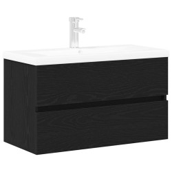 Meuble de Lavabo de Salle de Bain Chêne noir 80 x 39 x 62 cm 634043634043