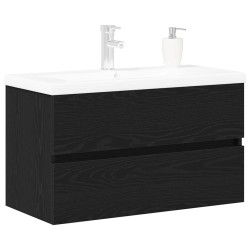 Meuble de Lavabo de Salle de Bain Chêne noir 80 x 39 x 62 cm 634043634043