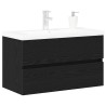 Meuble de Lavabo de Salle de Bain Chêne noir 80 x 39 x 62 cm 634043634043