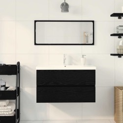 Meuble de Lavabo de Salle de Bain Chêne noir 80 x 39 x 62 cm 634043634043