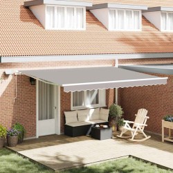Auvent rétractable Gris clair 450 × 300 cm Tissu et Aluminium 634047634047