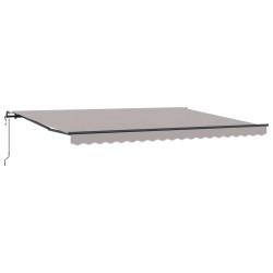Auvent rétractable Gris clair 450 × 300 cm Tissu et Aluminium 634051634051