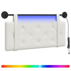 Tête de lit suspendue Avec lumière LED Blanc Simili cuir 634052634052