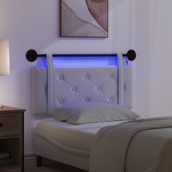 Tête de lit suspendue Avec lumière LED Blanc Simili cuir 634052634052