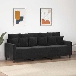 Canapé à 3 places Noir 180 cm Velours 634062634062