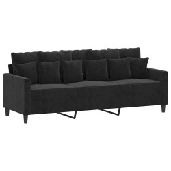 Canapé à 3 places Noir 180 cm Velours 634062634062