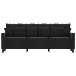Canapé à 3 places Noir 180 cm Velours 634062634062