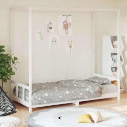 Cadre de lit pour enfants blanc 90x200 cm bois de pin massif 634071634071