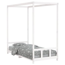 Cadre de lit pour enfants blanc 90x200 cm bois de pin massif 634071634071